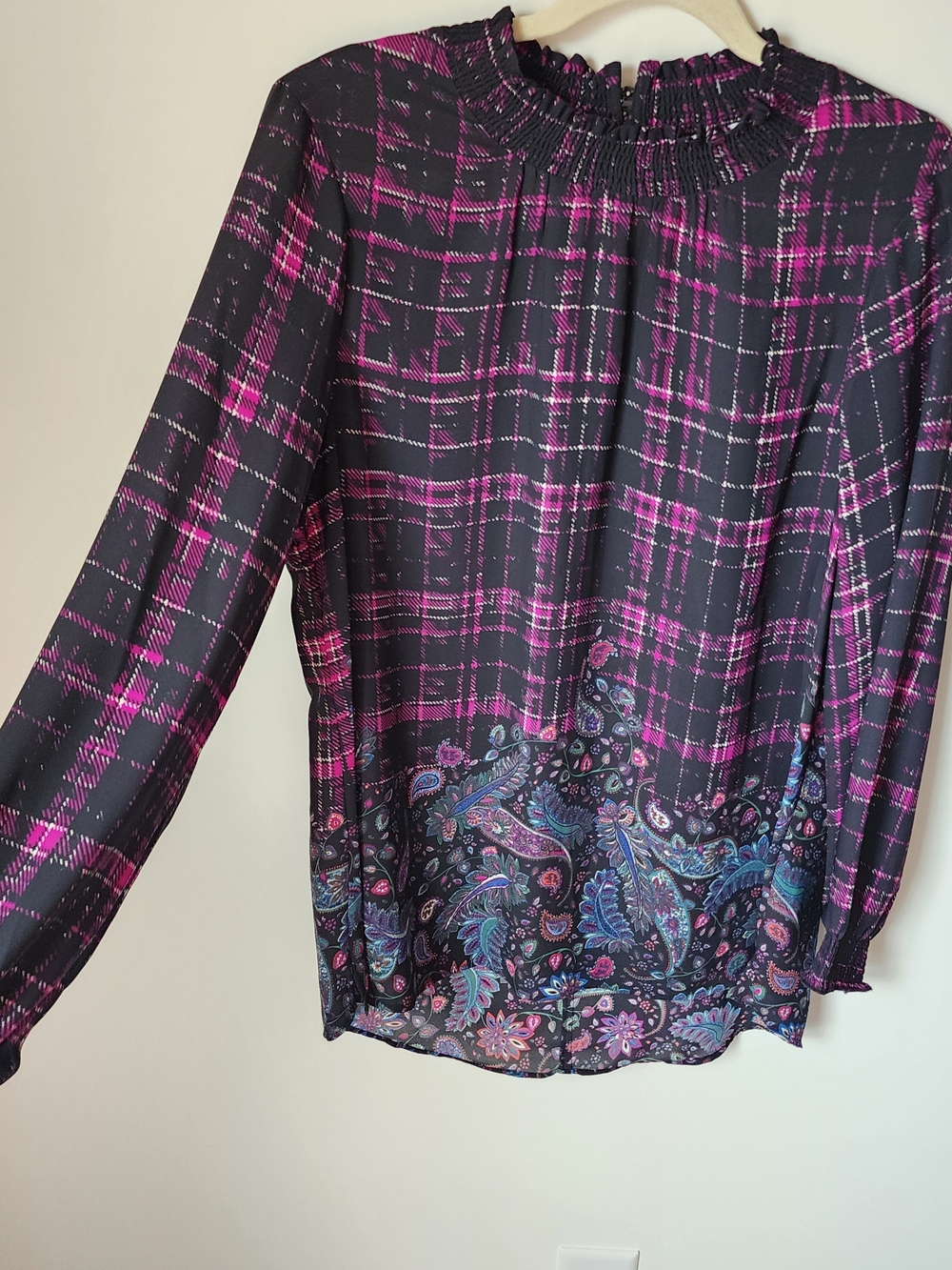 Plaid Paisley Tunic Blouse - Picture 3 of 11